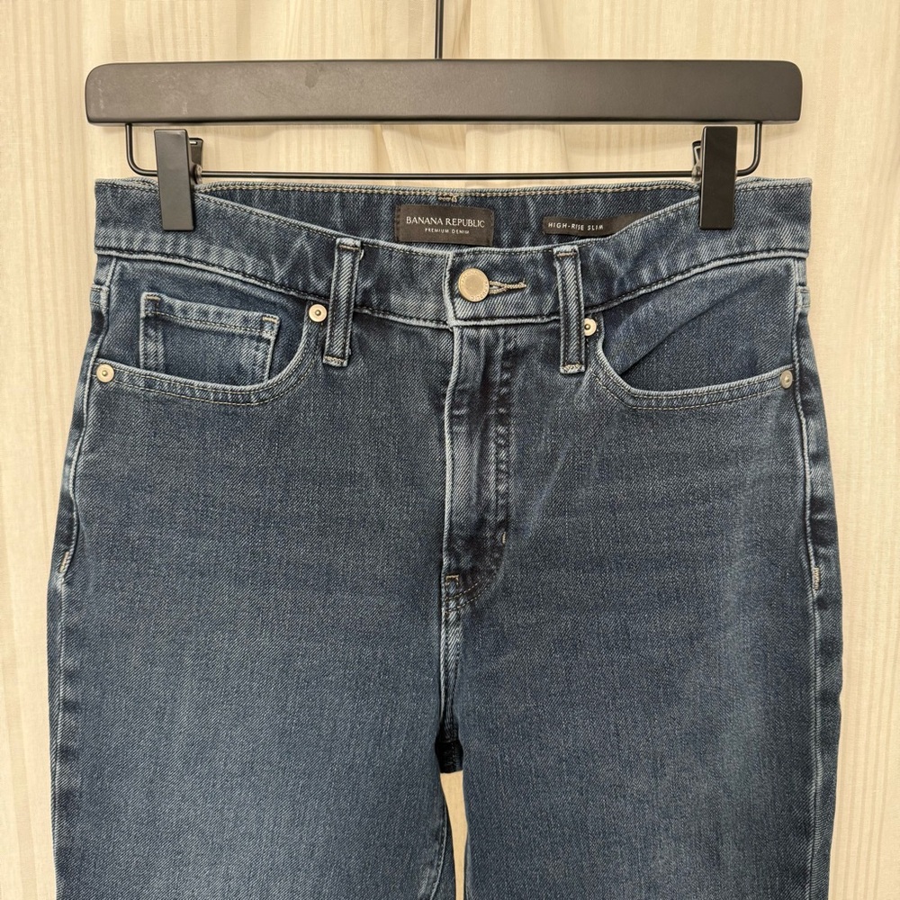 EUC🔥 Banana Republic Premium Denim High Rise Slim Jeans size 27 - Picture 2 of 6